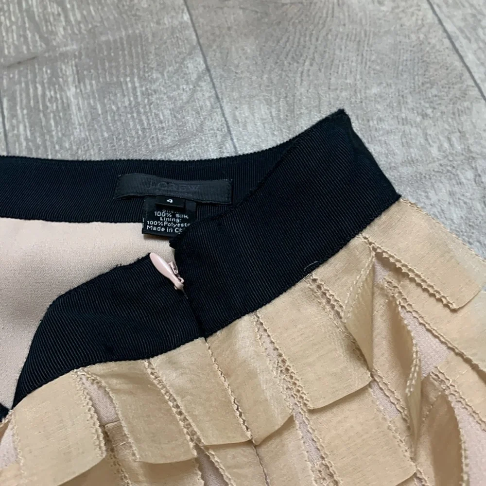 Womens J.Crew 100% Silk Ribbon Tiered Mini‎ Skirt